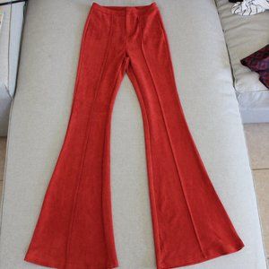 Faux Suede Orange Bellbottoms